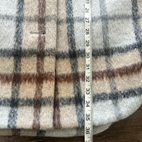 Loft Plaid Wool Blend Shirt Tail Coat. Size Small - Picture 7 of 8